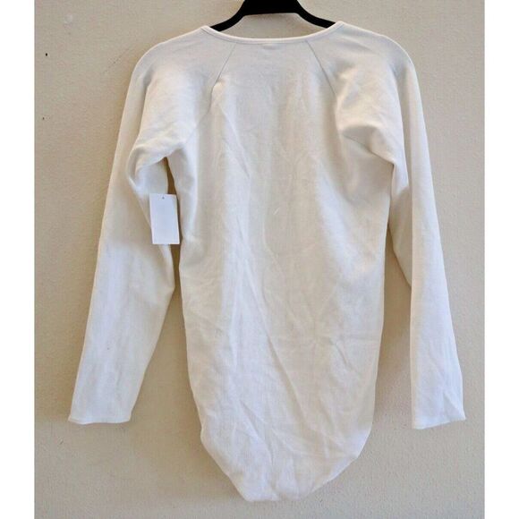 Good American GB0225 Women's Sz 4 (XL) White The Feel Good Henley Bodysuit - Picture 2 of 6